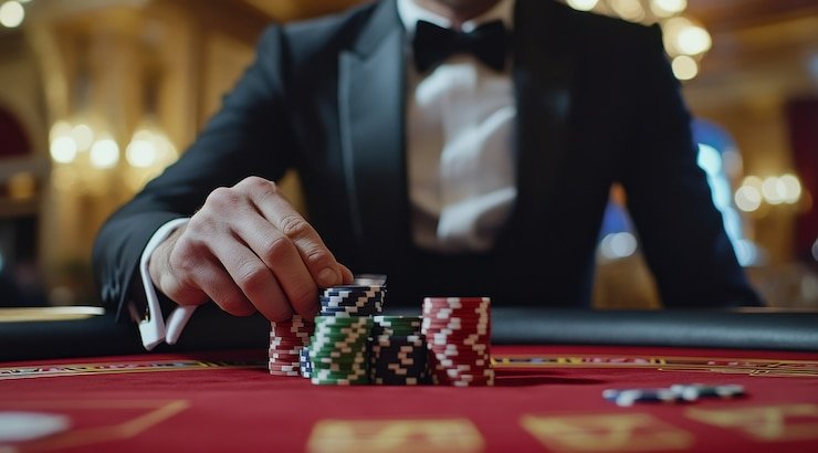 Tampilan kasino langsung hao778 dengan dealer profesional di studio multi-kamera